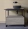 Console Sink Vanity With Matte Black Vessel Sink and Grey Oak Drawer, 35